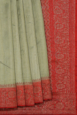 Image of Dupion Silk Handloom Banarasi Saree