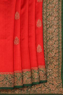 Image of Dupion Silk Handloom Banarasi Saree