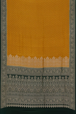 Image of Banarasi Crepe Silk Mustard Saree