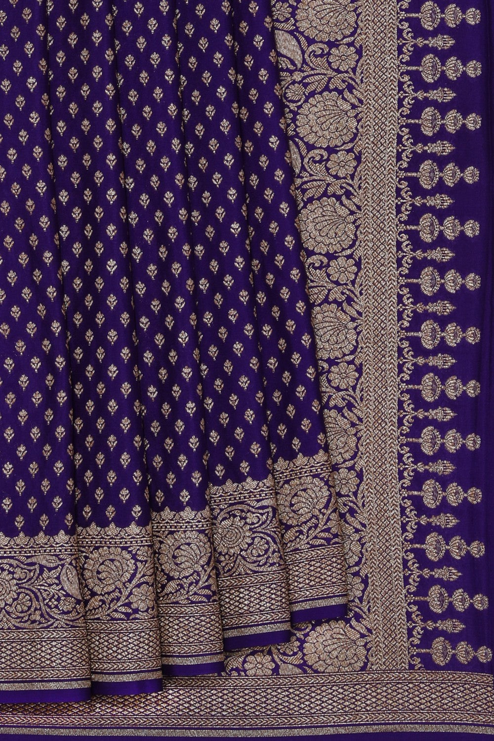 Banarasi Crepe Silk Purple Saree