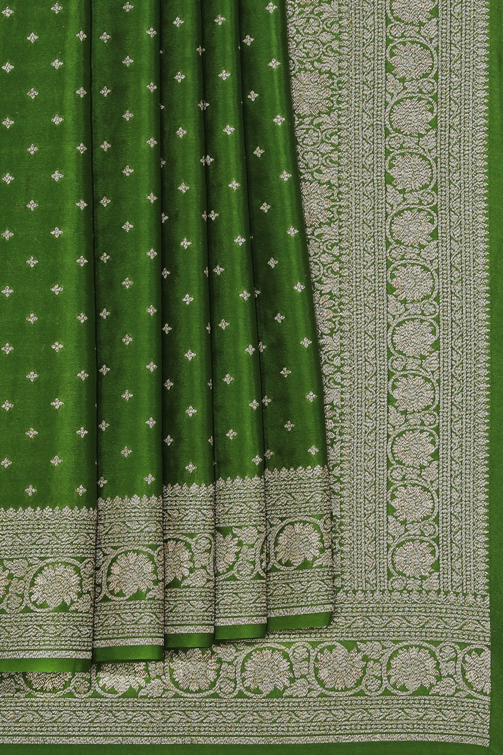 Banarasi Crepe Silk Green Saree