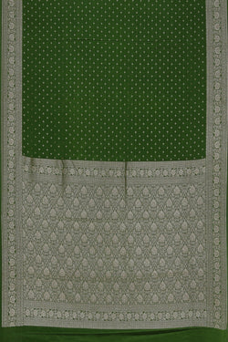 Image of Banarasi Crepe Silk Green Saree