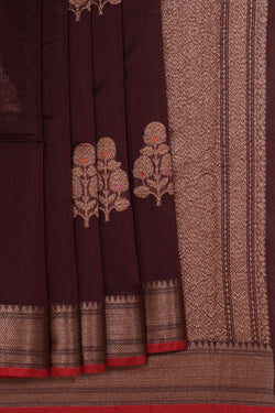 Image of Banarasi Cotton Silk Maroon Saree