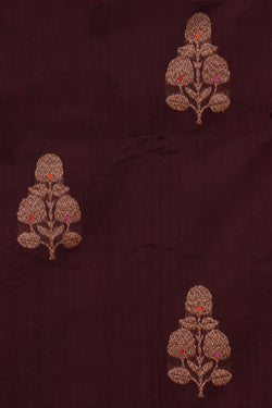 Image of Banarasi Cotton Silk Maroon Saree