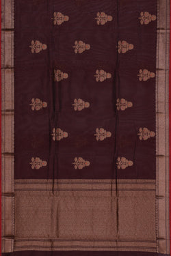 Image of Banarasi Cotton Silk Maroon Saree