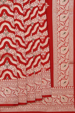 Image of Banarasi Silk Red Saree