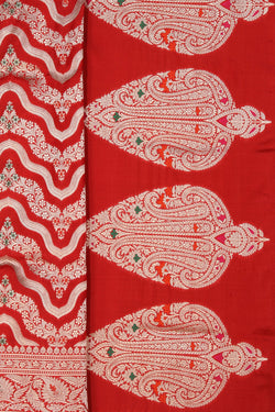 Image of Banarasi Silk Red Saree