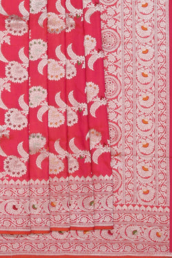 Image of Banarasi Silk Fuchsia-Pink Saree