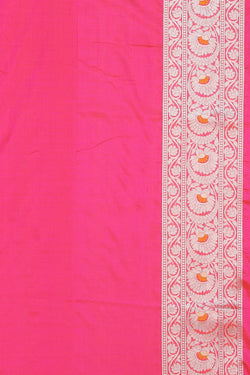 Image of Banarasi Silk Fuchsia-Pink Saree