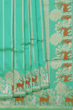 Image of Banarasi Silk Aqua Green Saree