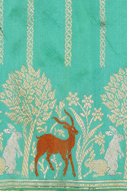 Image of Banarasi Silk Aqua Green Saree