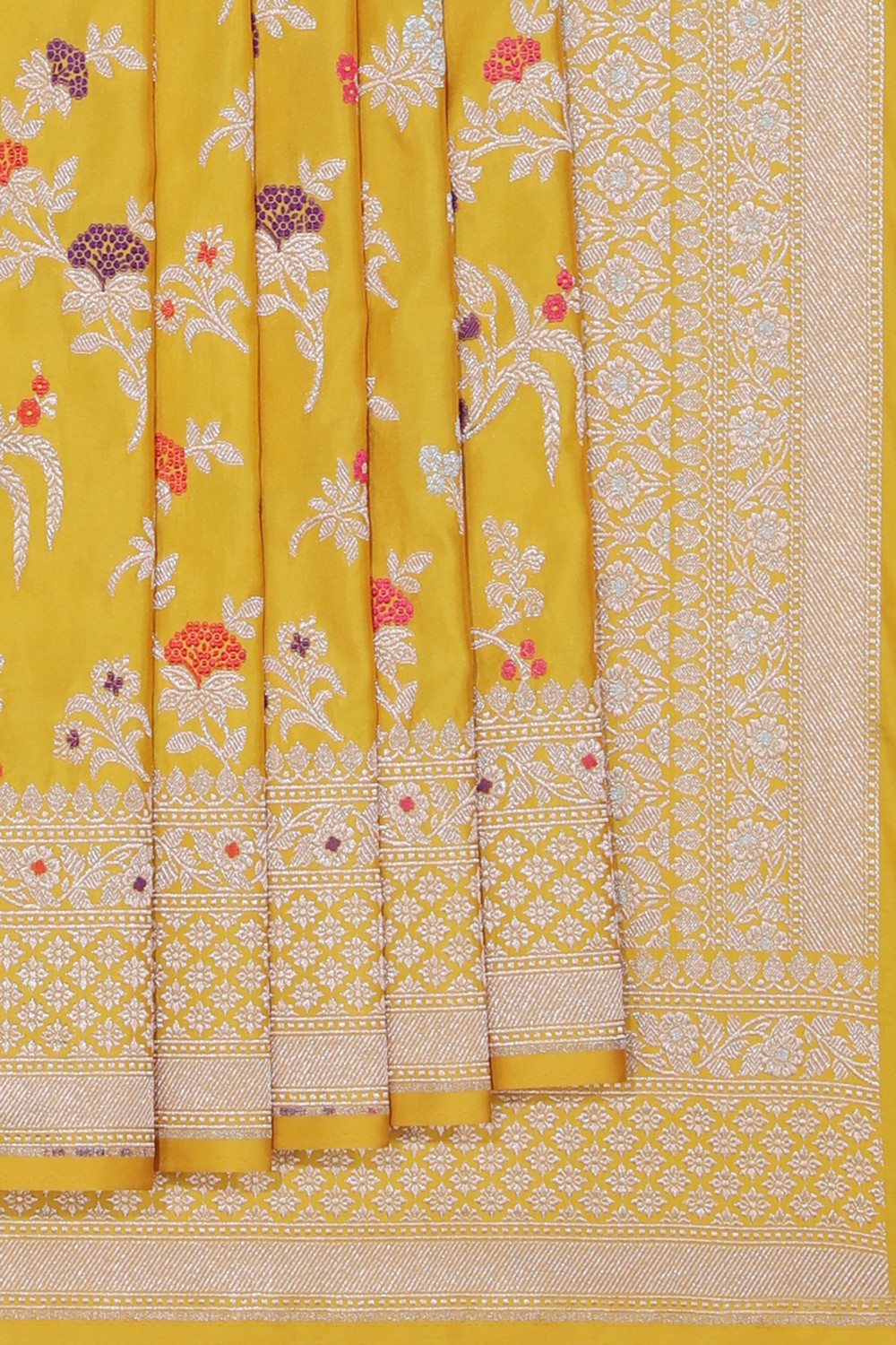 Banarasi Katan Silk Yellow Saree