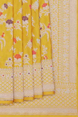 Image of Banarasi Katan Silk Yellow Saree