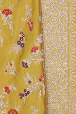 Image of Banarasi Katan Silk Yellow Saree