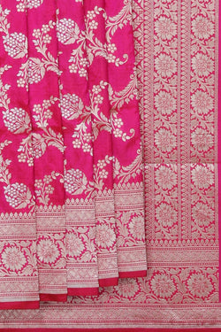 Image of Banarasi Silk Pink Saree