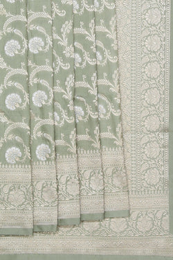 Image of Banarasi Silk Sage Green Saree