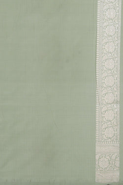 Image of Banarasi Silk Sage Green Saree