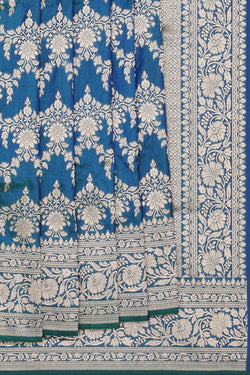 Image of Banarasi Silk Teal Blue Saree