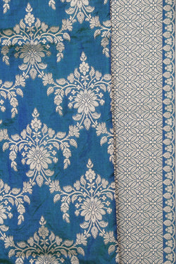 Image of Banarasi Silk Teal Blue Saree