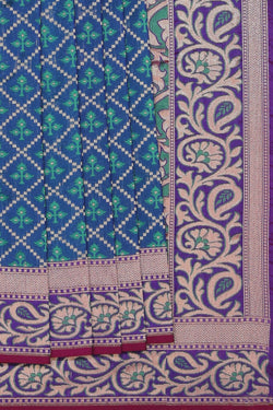 Image of Banarasi Silk Blue Saree