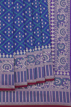 Image of Banarasi Silk Blue Saree