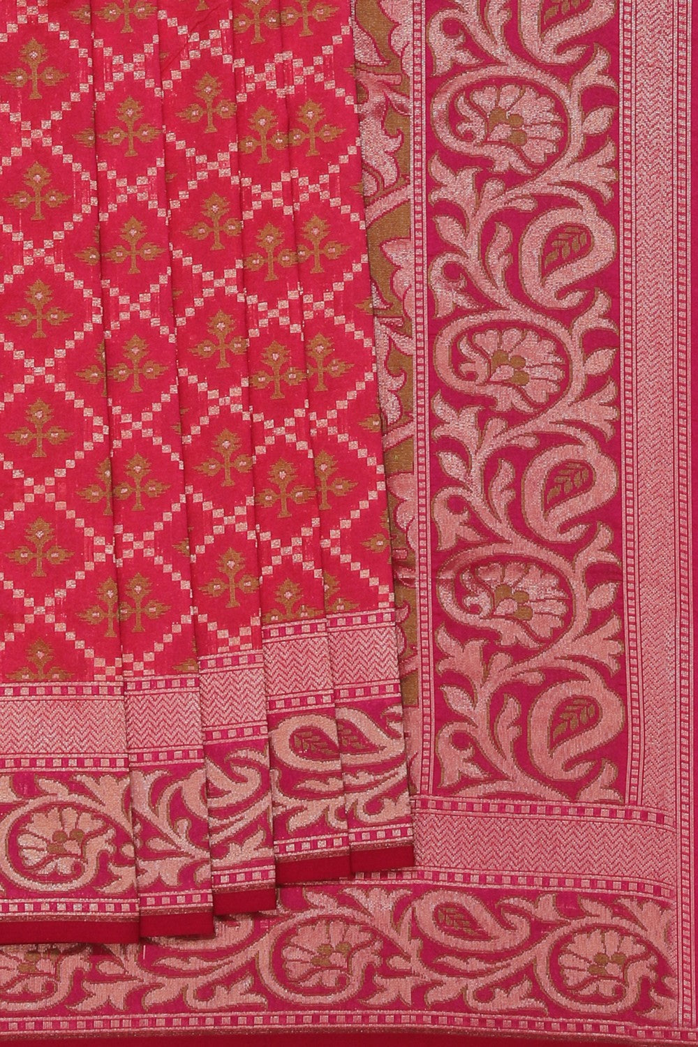 Banarasi Silk Fuchsia-Pink Saree