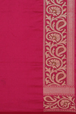 Image of Banarasi Silk Fuchsia-Pink Saree