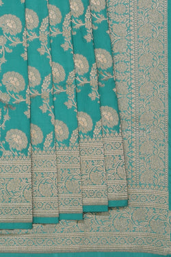 Image of Banarasi Silk Sea Green Saree