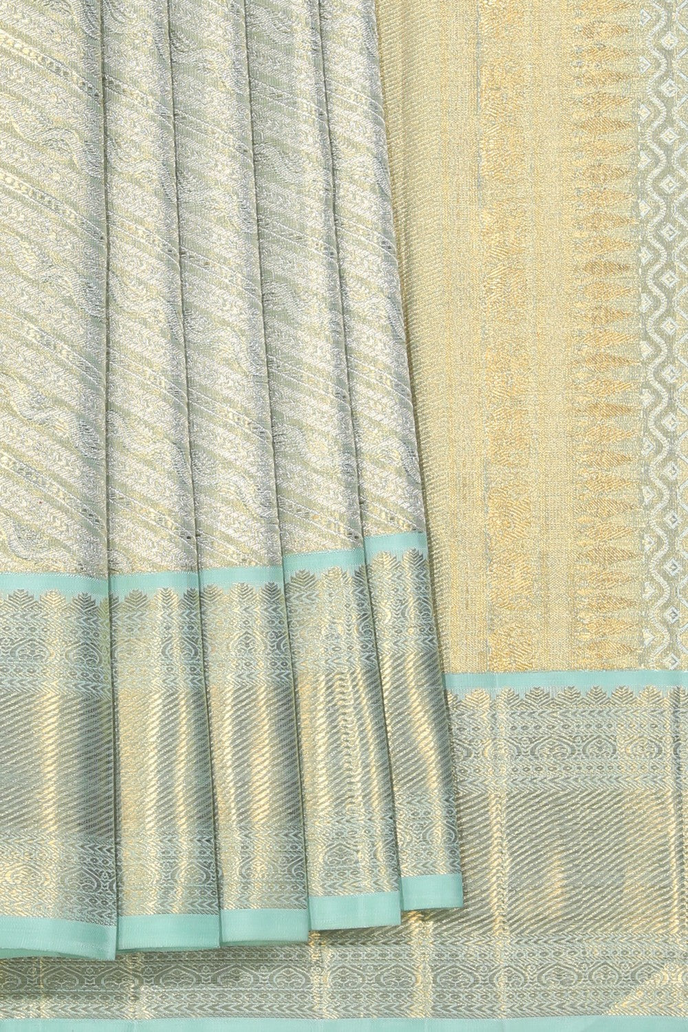 Image of Kanchipuram Silk Sea Green Saree