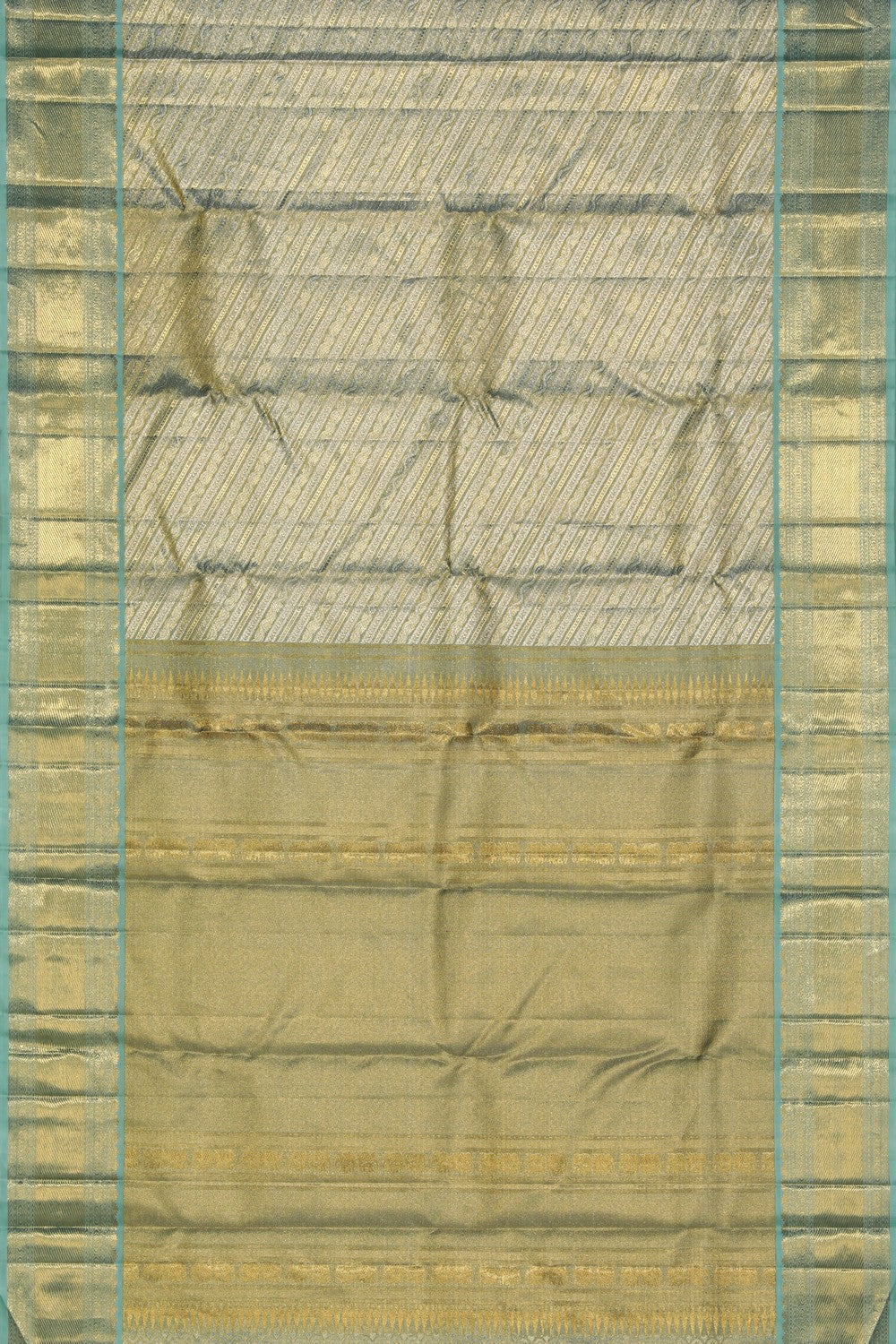 Image of Kanchipuram Silk Sea Green Saree