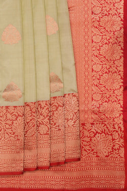 Image of Banarasi Silk Sage Green Saree