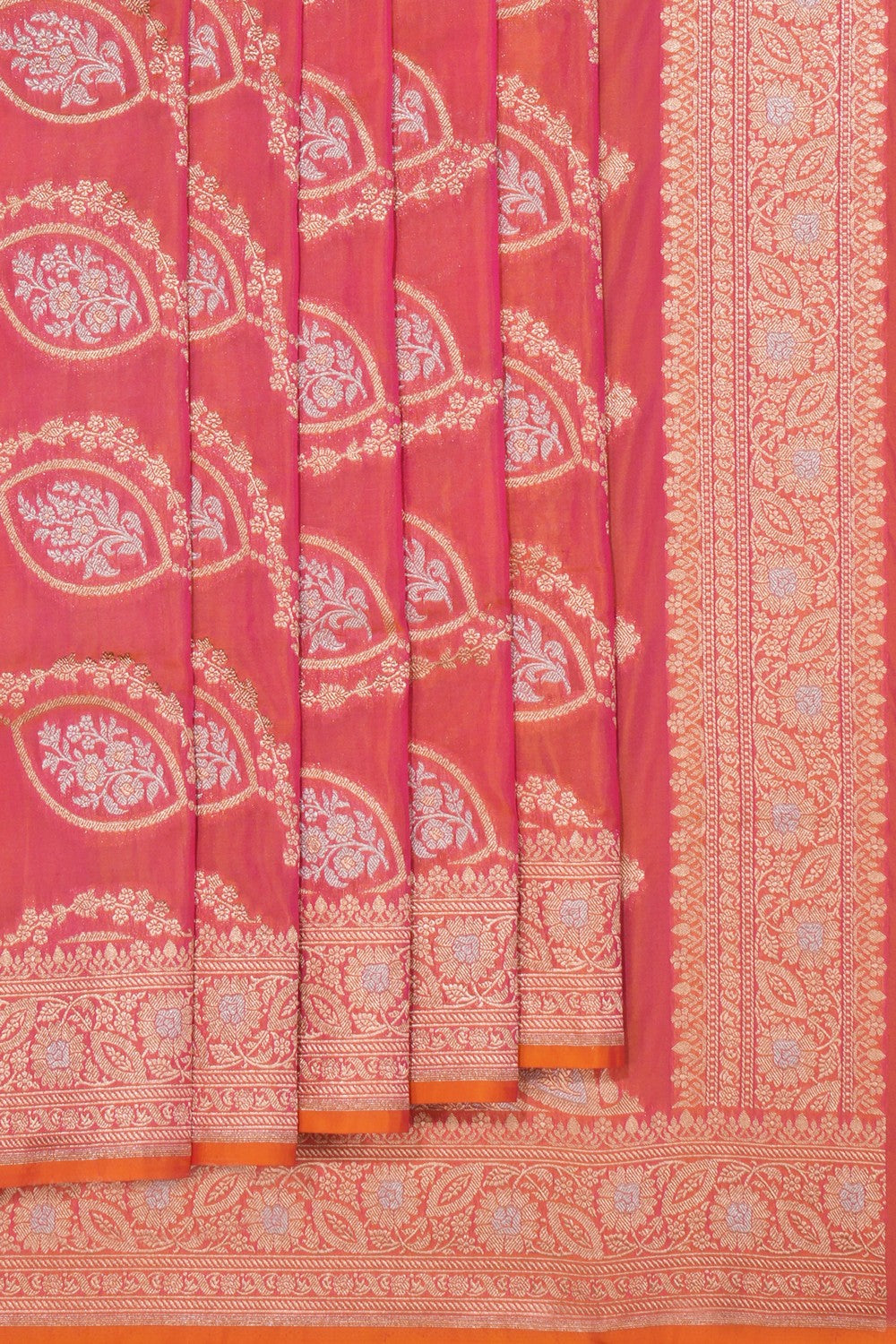 Banarasi Silk Brocade Peach Saree