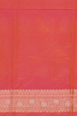 Image of Banarasi Silk Brocade Peach Saree