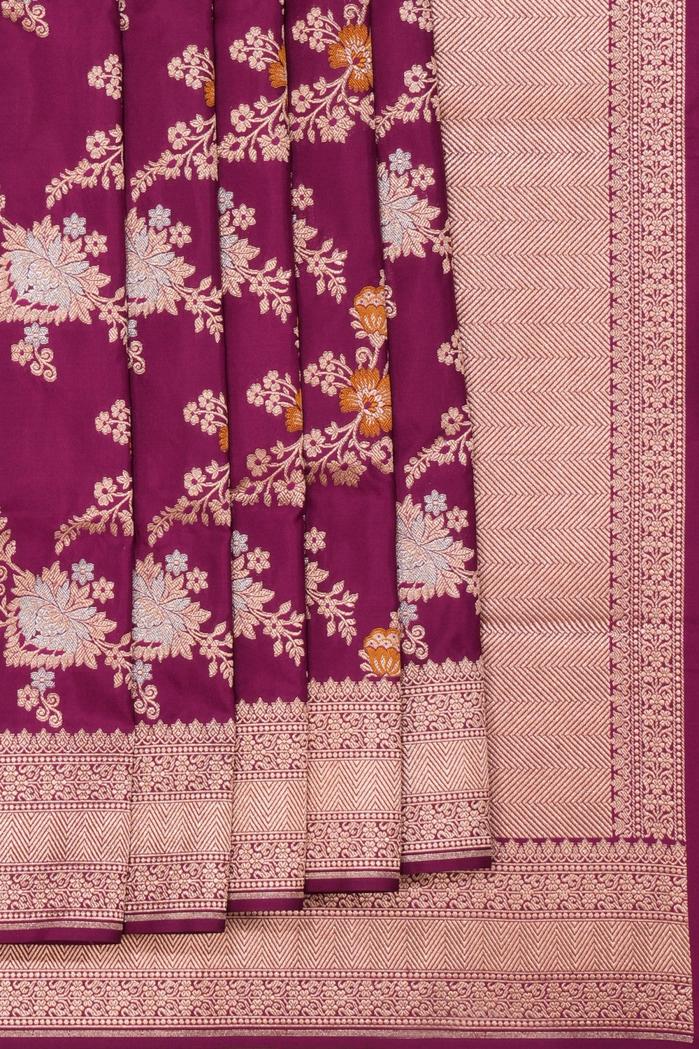 Banarasi Silk Brocade Purple Saree