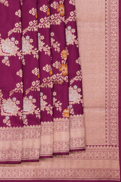 Image of Banarasi Silk Brocade Purple Saree