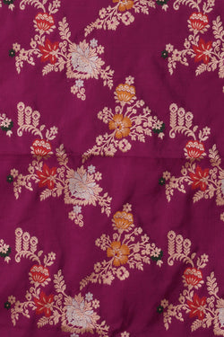 Image of Banarasi Silk Brocade Purple Saree