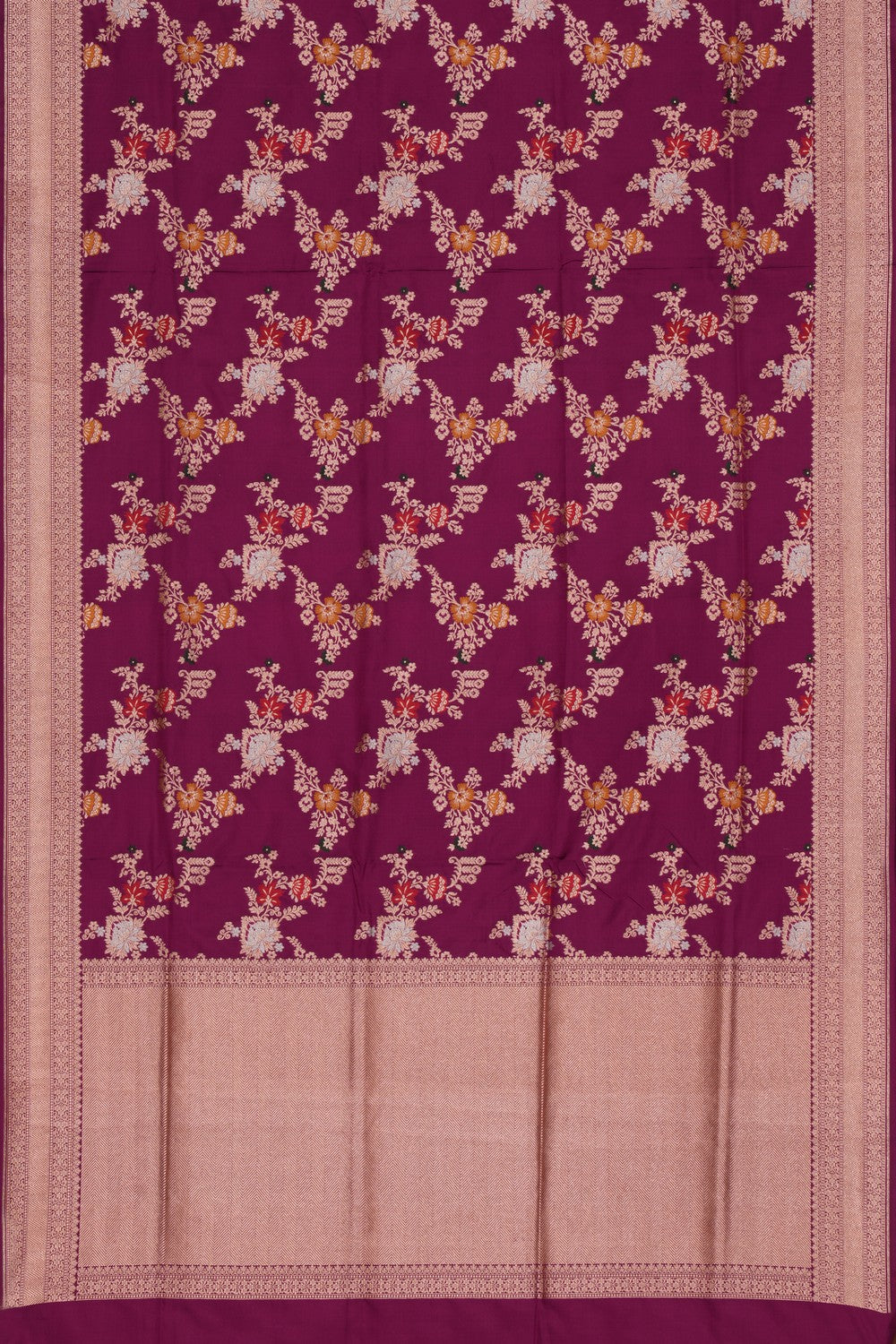 Banarasi Silk Brocade Purple Saree