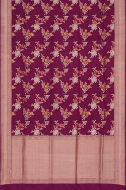 Image of Banarasi Silk Brocade Purple Saree