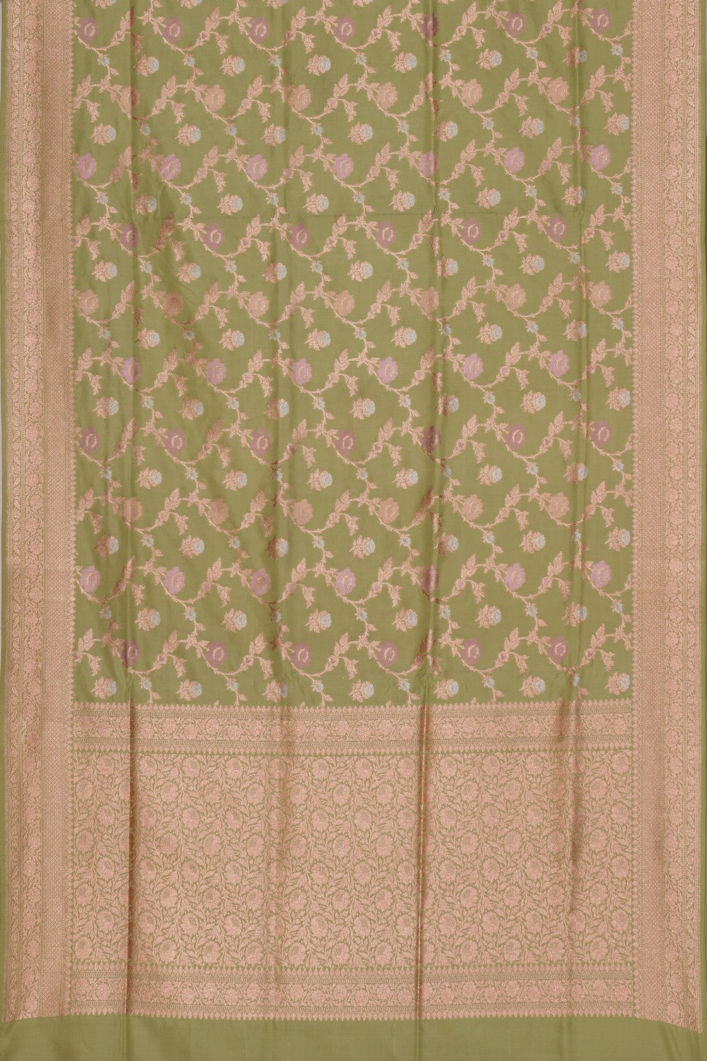 Banarasi Silk Brocade Sage Green Saree