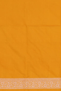 Image of Banarasi Silk Brocade Yellow Saree