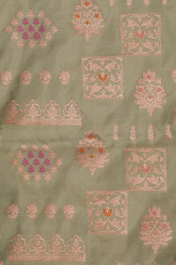 Image of Banarasi Silk Brocade Green Saree