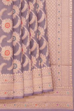 Image of Banarasi Silk Tissue Brocade Purple Saree