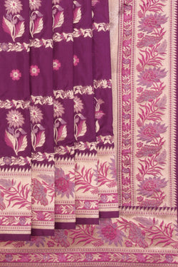 Image of Banarasi Silk Violet Saree