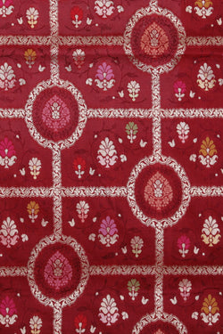 Image of Banarasi Silk Maroon Saree