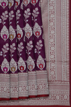 Image of Banarasi Silk Purple Saree