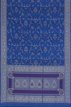 Image of Banarasi Silk Blue Saree