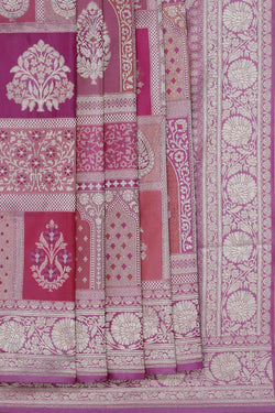 Image of Banarasi Silk Lavender-Pink Saree