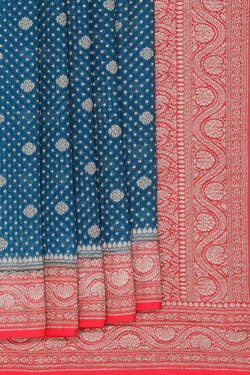 Image of Banarasi Georgette Blue Saree