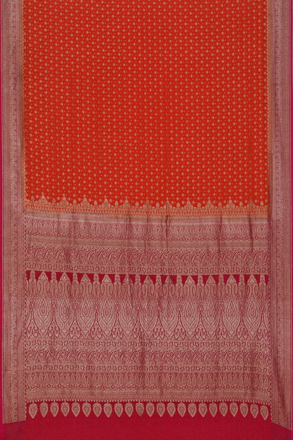 Banarasi Georgette Orange Saree