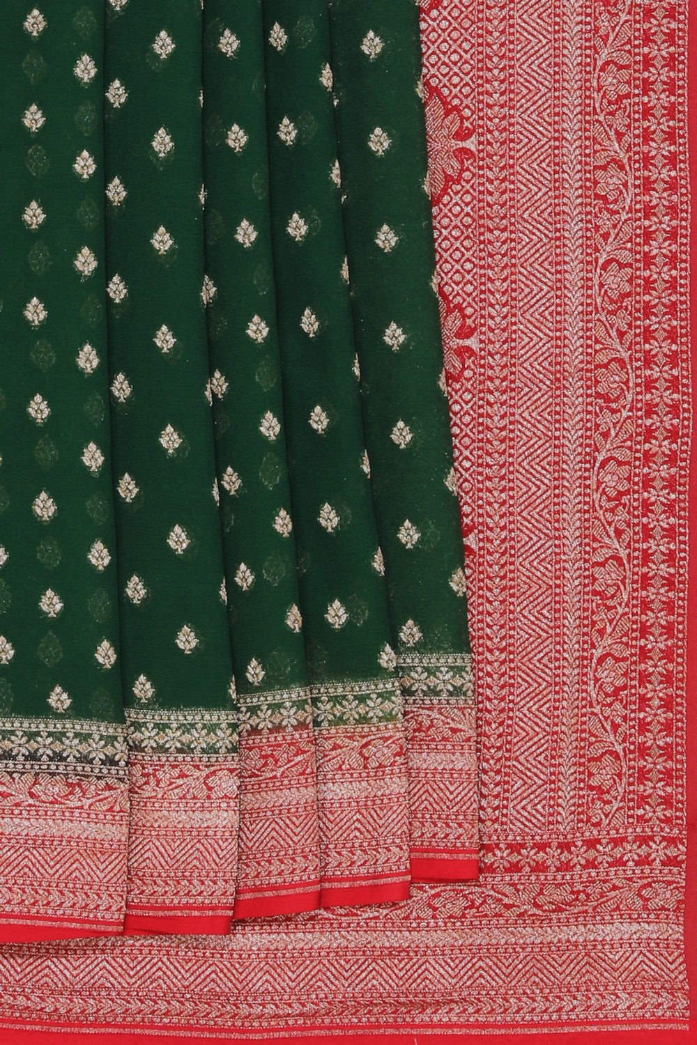 Image of Banarasi Georgette Green Saree